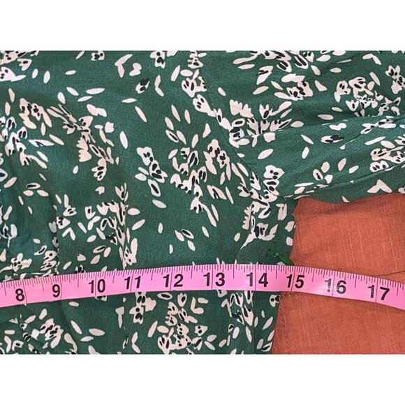 Ba&Sh Vika Green Floral Ruffle Midi Dress Size 4 Womens - Picture 7 of 10